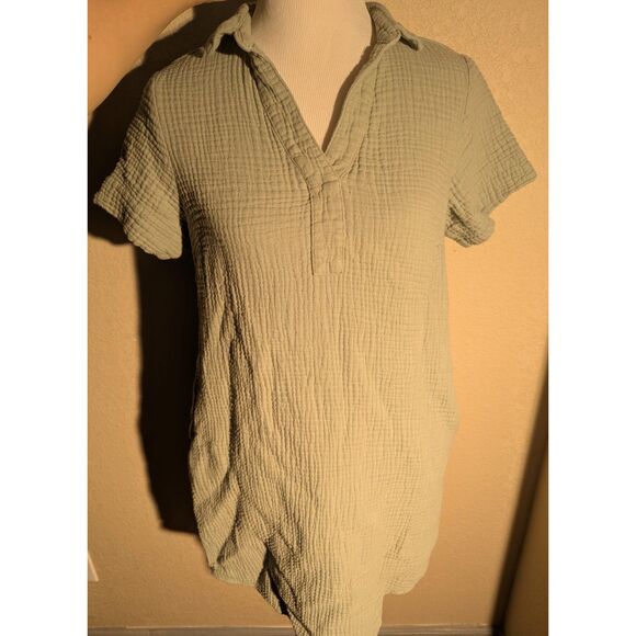 3 Dots Light Green Textured Dress - Size S - Effortless Comfort! - Picture 3 of 6